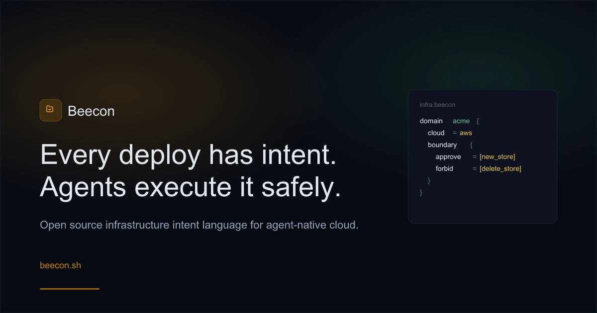 Beecon Infrastructure as Intent, open source IaC built for AI agents